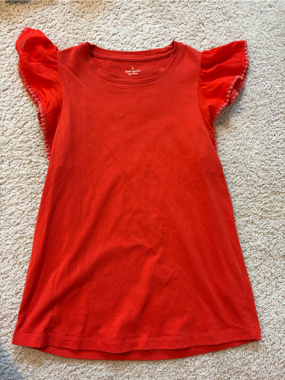 kate spade Red Flutter Sleeve Tee